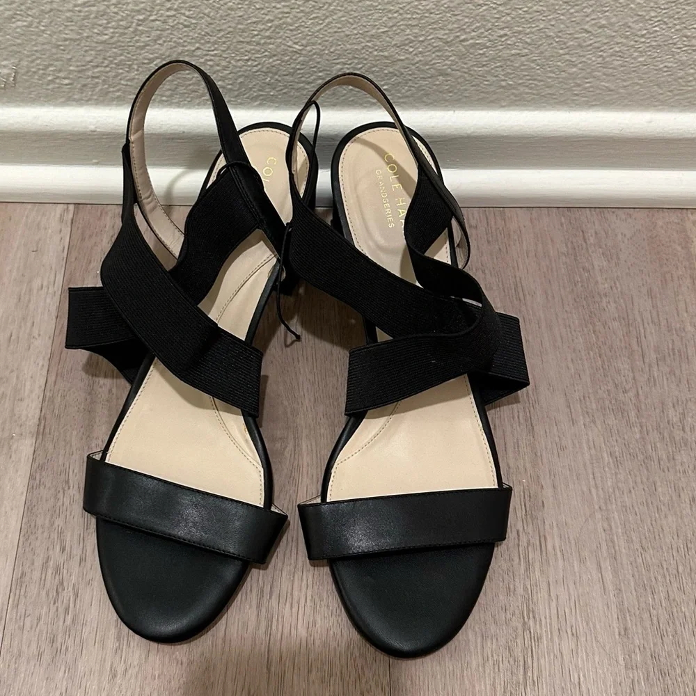 Cole Haan Aniston Women's Black Elastic Sandal - Picture 2 of 8